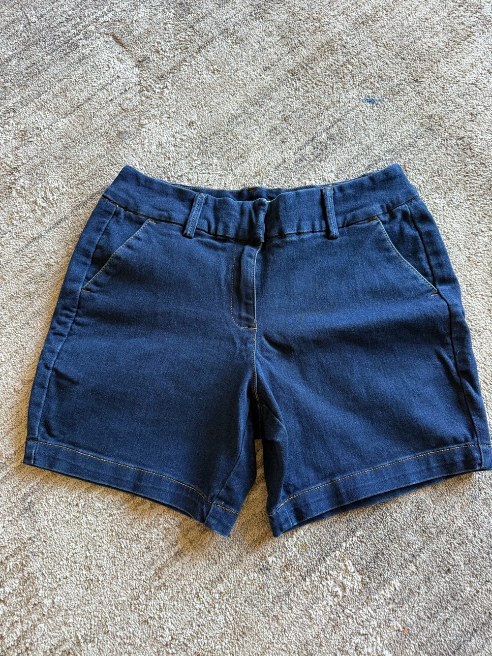 Hybrid & company Navy Blue Women's Shorts with Front Pockets
